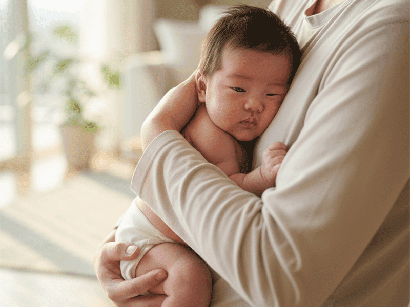 横向き抱っこ(Side/Stomach Position)